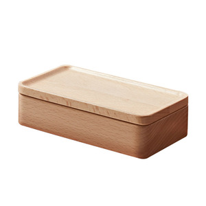 Hot sale modern natural rectangle wood ring box portable jewelry box wood jewelry storage