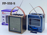 Eletree FP-532-S Tragbarer Solar-BT-Lautsprecher mit Wiederaufladbarer FM-Radio und Leder-Handschlaufe