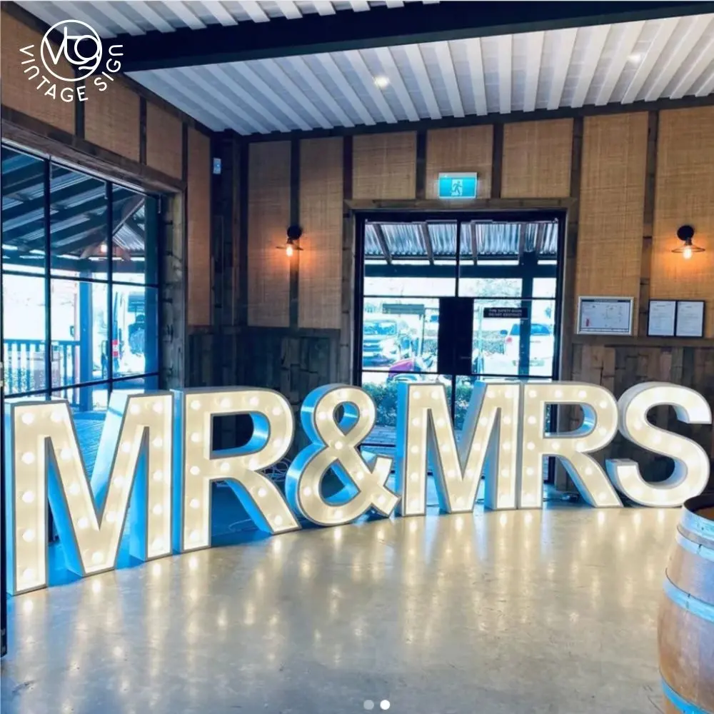 Factory Direct Table Sign With Bulb Marquee Letters Mr And Mrs Giant