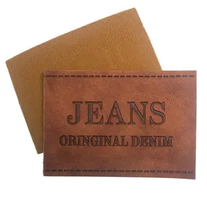 Auf Lager Günstige Modische Jeans Kleidung Retro Etiketten Geprägte Reparatur PU Leder Patches zum Verkauf