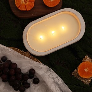 Forher Tùy Chỉnh Vòng Gỗ Bột Bát Mộc Mạc Trang Trí Tay Khắc Lớn Bột Bát Nến Gỗ Bát Để Làm Nến - Product Image 3