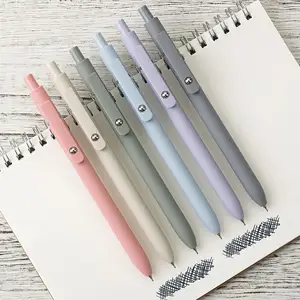 개폐식 젤 펜 5 개 세트 모란디 펜 배럴 블랙 젤 잉크 속건성 고급 펜촉 0.5mm 귀여운 펜 - Product Image 1