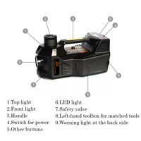 WISDOM Kit de changement de pneu portable DC12V 150W Cric hydraulique électrique Kits de cric de voiture Compresseur d'air avec jeu de clés à chocs électriques
