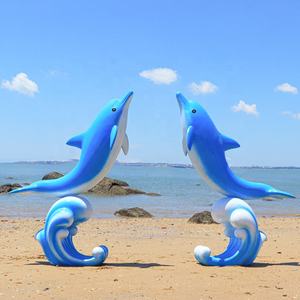 Sculpture de <span class=keywords><strong>dauphin</strong></span> de méduse en fibre de verre, résine de vie Marine, animaux de mer, accessoires pour décoration de fête - Product Image 5