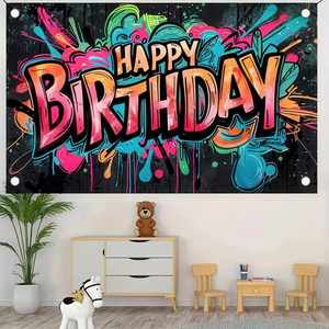 Bannière Rétractable en Vinyle Renforcé Personnalisée Impression Couleur CMJN avec Œillets pour Décoration de Fête d'Anniversaire - Offre Spéciale - Product Image 6