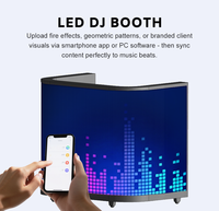 Table de DJ portable LED incurvée haute luminosité étanche pour festivals de musique en plein air et spectacles sur scène en direct