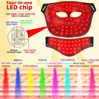Masque LED Photon de Qualité Supérieure pour le Visage et le Cou, Ensemble en Silicone, Masque Facial à Lumière Rouge 7 Couleurs + Infrarouge