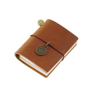 Mini Notebook Genuine <b>Leather</b> Travel Notebook Travel Diary Retro Journal Vintage Handmade Cowhide Gift - Product Image 3
