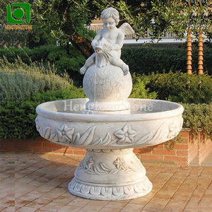 Décoration de <span class=keywords><strong>jardin</strong></span> en marbre naturel sculptant une petite <span class=keywords><strong>fontaine</strong></span> d'eau <span class=keywords><strong>avec</strong></span> une statue de chérubin - Product Image 2