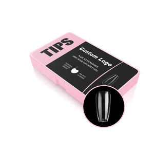 14 Tamaños Puntas de Uñas de Gel Suave en Forma de Ataúd con Logo Personalizado, Cobertura Completa, Acrílico Transparente PMMA, Caja de Puntas de Uñas de Gel Natural X al Por Mayor para Acrílico - Product Image 1