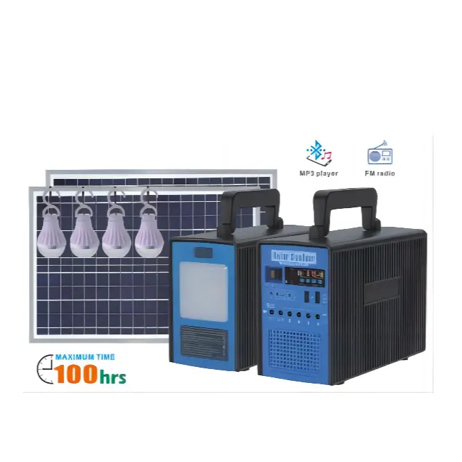 بناء في 160Wh LiFePO4 باور بنك 60 واط الناتج المحمولة نظام إضاءة الطاقة الشمسية للمنزل