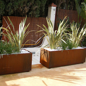 Fioriera Rettangolare da Giardino Personalizzata in Acciaio Corten Effetto Ruggine per Esterni - Product Image 2