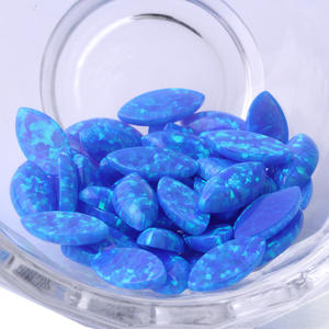 Vente en gros <span class=keywords><strong>OP06</strong></span> bleu australien opale pierres précieuses en vrac marquise cabochon à fond plat en forme de feuille synthétique opale de feu - Product Image 3
