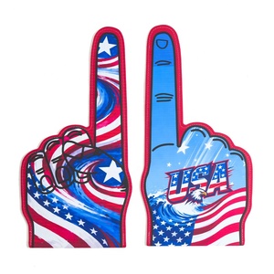 Doigt en mousse imprimé avec le drapeau américain et logo personnalisé 2026, main de soutien avec logo, main de soutien joyeuse avec applaudissements - Product Image 3