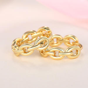 Pendientes de Aro Dorados de Oro Sólido de 18K con Diseño Moderno de Cadena para Mujer, Uso Diario E3417 - Product Image 5