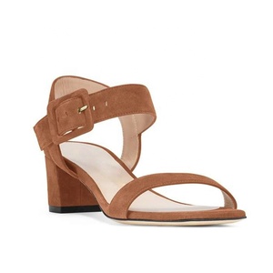 Offre Spéciale D'été Bout Carré Boucle Sangle <span class=keywords><strong>Bloc</strong></span> Bas <span class=keywords><strong>Talon</strong></span> Chaussures Femmes Talons Dames Sandale - Product Image 2