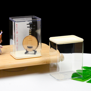 High13.5cm rõ ràng PS hình chữ nhật hộp nhựa hiển thị trường hợp với có thể tháo rời cơ sở & khe cắm thẻ cho hành động con số & cho Funko cho Pop - Product Image 1