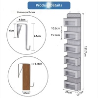 Organisateur suspendu à 6 niveaux pour porte, avec fenêtre transparente, poches de rangement pour chambre d'enfant, organisateur de placard en tissu non tissé pour jouets et articles de bébé