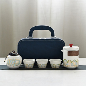 Portable Ceramic Tea <b>Set</b> With <b>Teapot</b> And Cups Antique Design Travel Gift Dehua County Made - Product Image 1