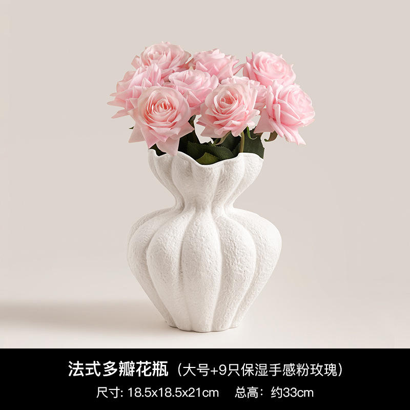 Grand vase français à plusieurs pétales