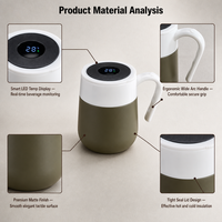Mug isotherme intelligent avec affichage LED de la température, poignée, logo personnalisé, pour bureau, cadeau promotionnel