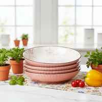 Assiette en céramique écologique de haute qualité à motif végétal nordique, 7-8 pouces, finition brillante, logo personnalisable, compatible lave-vaisselle