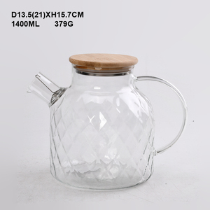 Tetera de Vidrio Transparente Resistente al Calor de 1.5L con Tapa de Bambú, Forma Redonda Clásica para Té de Flores, Té Verde, Té Negro - Product Image 4