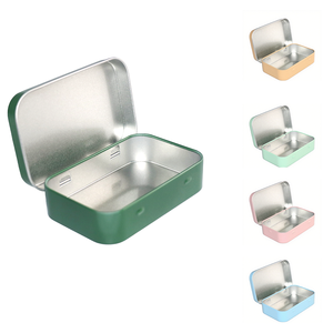 Biểu Tượng Tùy Chỉnh Bán Buôn Nhỏ Hình Chữ Nhật Kim Loại Hộp Thiếc Với Bản Lề Nắp Cho Kẹo Bạc Hà Bao Bì - Product Image 1