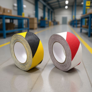 Ttake Two-Tone Anti-Slip <b>Tape</b> Adhesive <b>Tapes</b> Yellow Black Red <b>White</b> Striped Floor Safety <b>Tape</b> For Industrial Use - Product Image 3