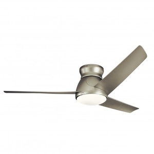 Ventilador de Techo LED Moderno de Hierro de 52 Pulgadas con 3 Aspas y Luz, Control Remoto DC, Lámpara de Techo de Perfil Bajo para Sala de Estar - Product Image 1