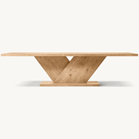 Table à manger rectangulaire en bois de chêne de luxe, design moderne, bois massif, meubles d'intérieur et d'extérieur pour la cuisine, le salon, la maison