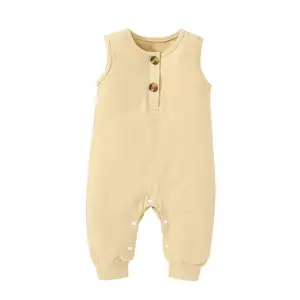 Wholesale Infant Newborn Baby Boys Girls Unisex Cotton Romper Summer Jumpsuit Sleeveless Overalls Clothing