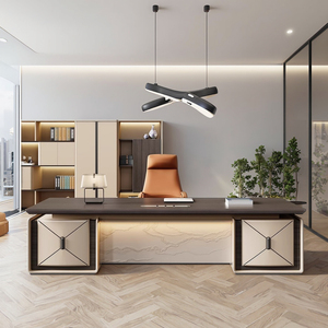 Diseño de pintura convertible de escritorio ejecutivo de lujo moderno para Jefe para apartamento escolar Panel de uso doméstico estilo de madera - Product Image 6