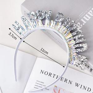 مجموعة عصابات رأس ملونة ولامعة وخفيفة الوزن للأطفال مناسبة لأعياد الميلاد مع قبعة عيد ميلاد للزينة، صناعة صينية لحفلات أعياد الميلاد - Product Image 3