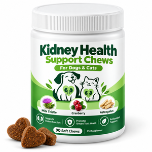 Masticables Suaves <span class=keywords><strong>para</strong></span> el Soporte Renal de Mascotas, <span class=keywords><strong>para</strong></span> Perros y <span class=keywords><strong>Gatos</strong></span>, con Arándano Rojo, Cardo Mariano, Astrágalo y Diente de León, <span class=keywords><strong>para</strong></span> el Bienestar Urinario Diario - Product Image 1