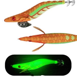 Señuelo Luminoso de Madera para Camarones y Calamares con Diseño de Hundimiento para Pesca Oceánica, Color Naranja Ztc567 - Product Image 4