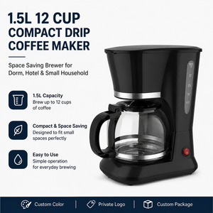 227347 1.5L <span class=keywords><strong>Mini</strong></span> máquina de café <span class=keywords><strong>keurig</strong></span> <span class=keywords><strong>cafetera</strong></span> espresso portátil eléctrica fabricantes de <span class=keywords><strong>cafetera</strong></span> de goteo 12 tazas - Product Image 3