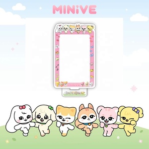 KPOP Idol Cute Cartoon POP UP IVE MINIVE Photocard Case Standee Soporte de acrílico Soporte de marco de acrílico - Product Image 6
