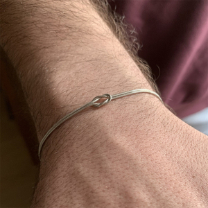 Minimalista placcato in oro 18K catena di <span class=keywords><strong>serpente</strong></span> Love Knot <span class=keywords><strong>bracciale</strong></span> donne gioielli impermeabili amicizia in acciaio inossidabile coppia braccialetti - Product Image 4