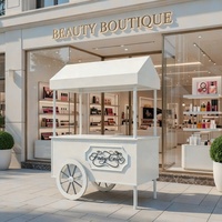 Plateforme d'exposition mobile en métal blanc pour événements automobiles, stand pop-up avec drainage externe personnalisable