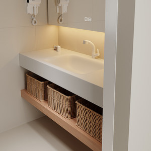 Wooden bathroom cabinet with LED <b>mirror</b> cabinet, open storage bathroom vanity combination - Product Image 2