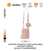 Sac banane multifonctionnel 7x5 pouces en polyester avec sangle réglable et pochette ronde amovible pour femme, idéal pour la marche, les voyages et le sport, personnalisable
