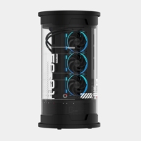 OEM Cylindrical Black White MATX Mid Tower Acrylic Computer Case for Desktop Gaming Supports 360 Water Cooling with Power Supply