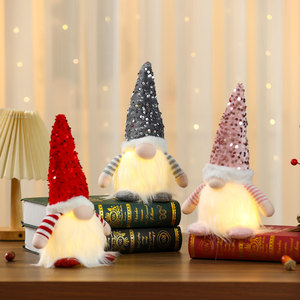 New cross-border Valentine's Day <b>Large</b> Sequin Glowing <b>Doll</b> with Lights, Christmas Glowing Faceless <b>Doll</b> Ornament - Product Image 1