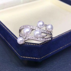 Cincin Mutiara Air Tawar Asli Putih Gaya <span class=keywords><strong>Aurora</strong></span> Populer untuk Perhiasan Wanita Modis - Product Image 6