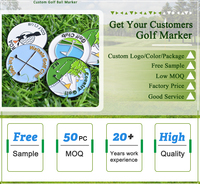 Autres produits de golf, marqueur de balle de golf personnalisé en métal noir mat, marqueur de balle de golf magnétique