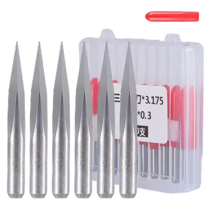 Hozly 15-90 Độ 0.1-0.4Mm Carbide Thép CNC Phay Cutter Router Công Cụ Kim Tự Tháp Khắc Bits Đồng Ngọc Bích