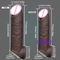 Realistischer Penisvergrößerer für Männer Penis-Hülle Verdickter Penisring Verlängerung Ejakulationsverzögerung Erektionsverstärker Dildo Erwachsenenspielzeug