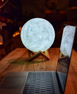 Lámpara Lunar Industrial Impresa en 3D, Luz Nocturna para Niños y Mujeres, Carga USB, Brillo Ajustable, Decoración para Sala de Estar y Hogar - Product Image 6