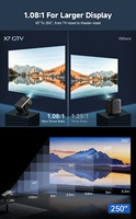 Proyector Wifi Certificado por Google-TV, Alta Luminosidad, Led 3D, Tiro Corto, Full HD 1080P 4K, Proyector para Videojuegos, Reuniones y Exteriores